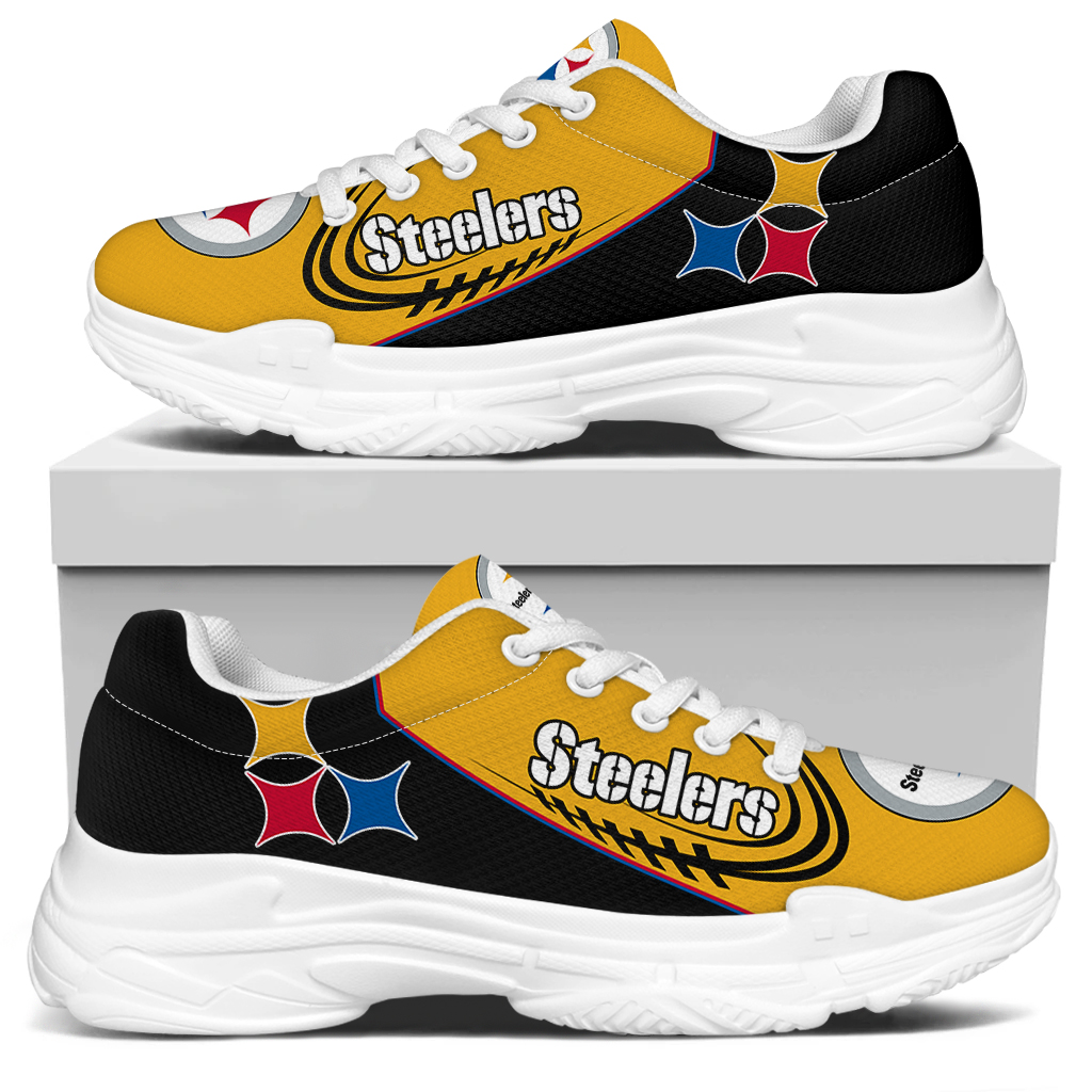 Women's Pittsburgh Steelers Edition Chunky Sneakers With Line 001